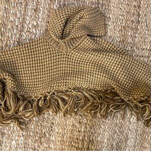 MIU MIU Brown Knit Fringe Poncho